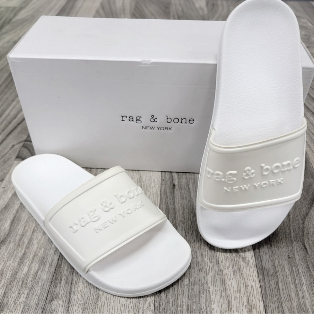 RAG & BONE New York signature off white pool slides 8 NIB - Picture 4 of 4